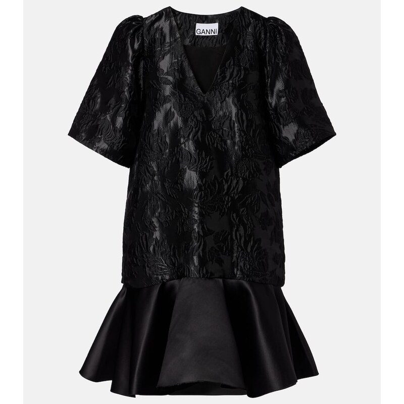 Ganni Satin cloquÃ minidress