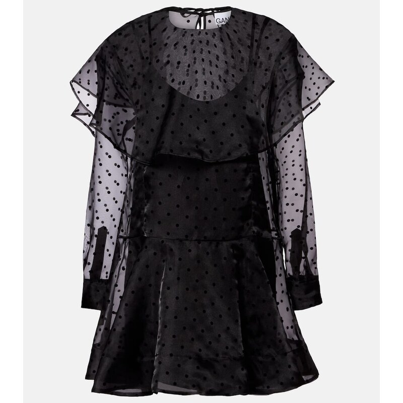 Ganni Polka-dot organza minidress