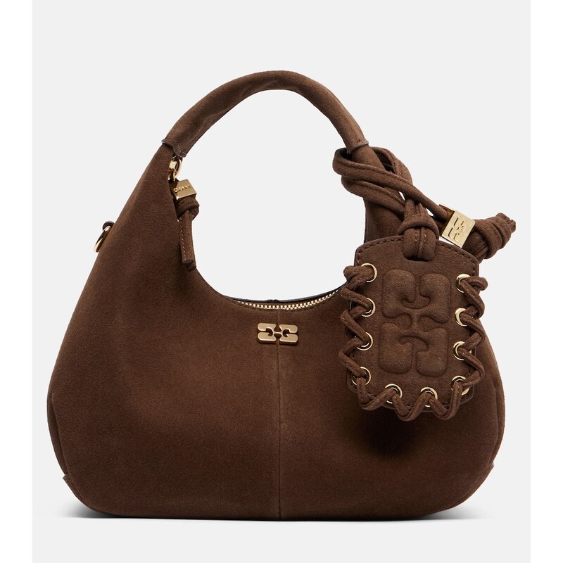 Ganni Suede top-handle bag
