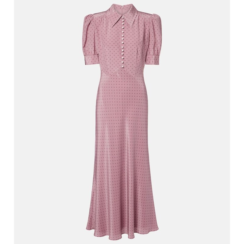 Alessandra Rich Polka-dot silk midi dress