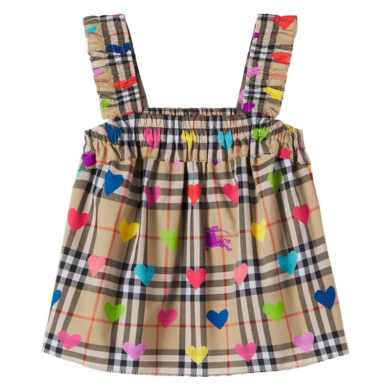 Burberry Kids Burberry Check printed cotton top
