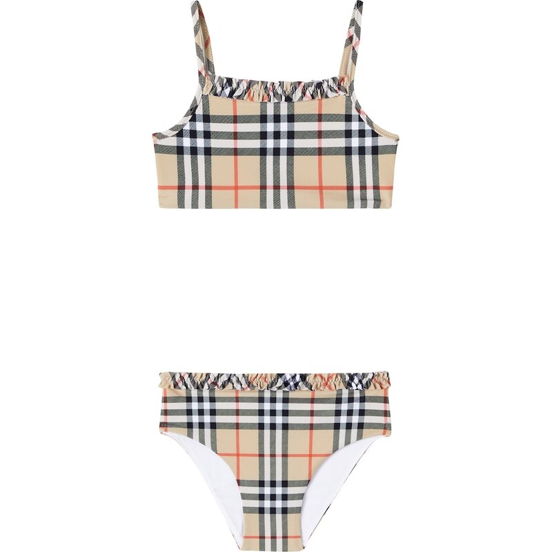 Burberry Kids Burberry Check ruffled bikini