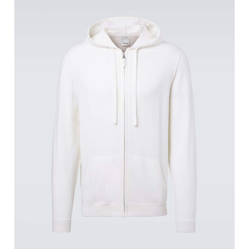 Allude Zip-up wool and cashmere hoodie