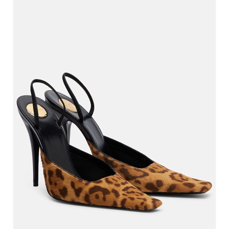 Saint Laurent Tuileries calf hair slingback pumps