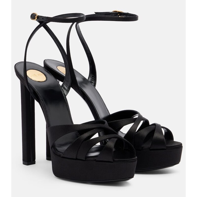 Saint Laurent Chandelle crÃªpe satin sandals