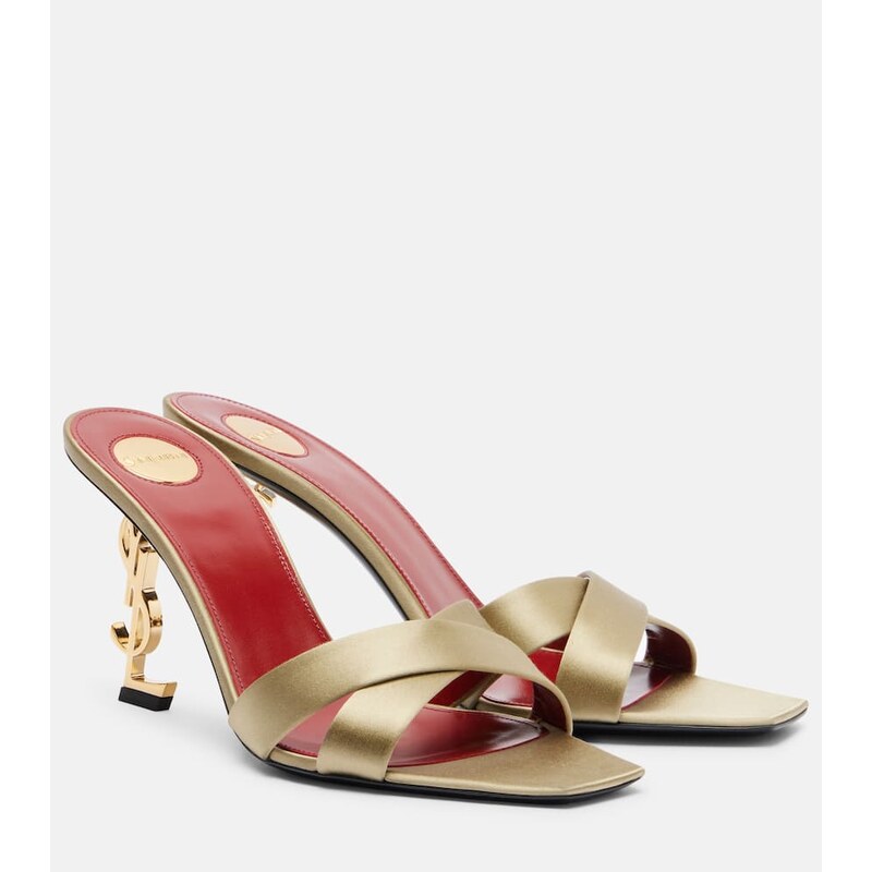 Saint Laurent Opyum crÃªpe satin mules