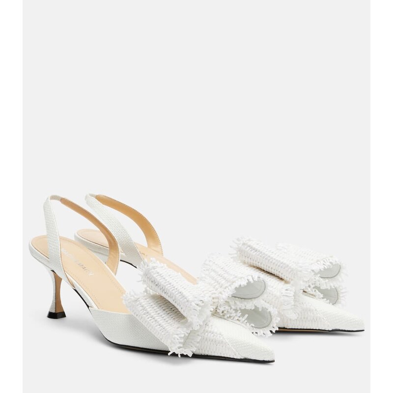 Mach & Mach Le Cadeau raffia slingback pumps
