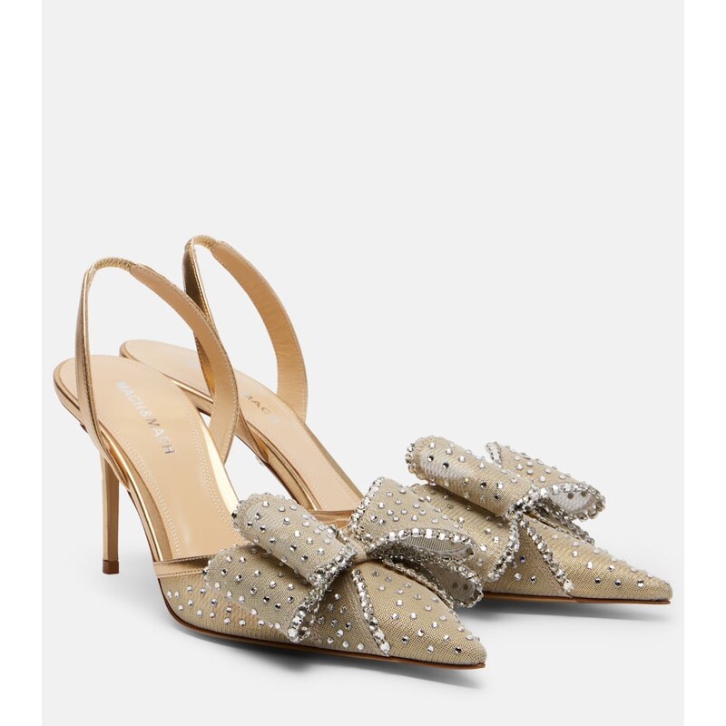 Mach & Mach Le Cadeau 85 mesh slingback pumps