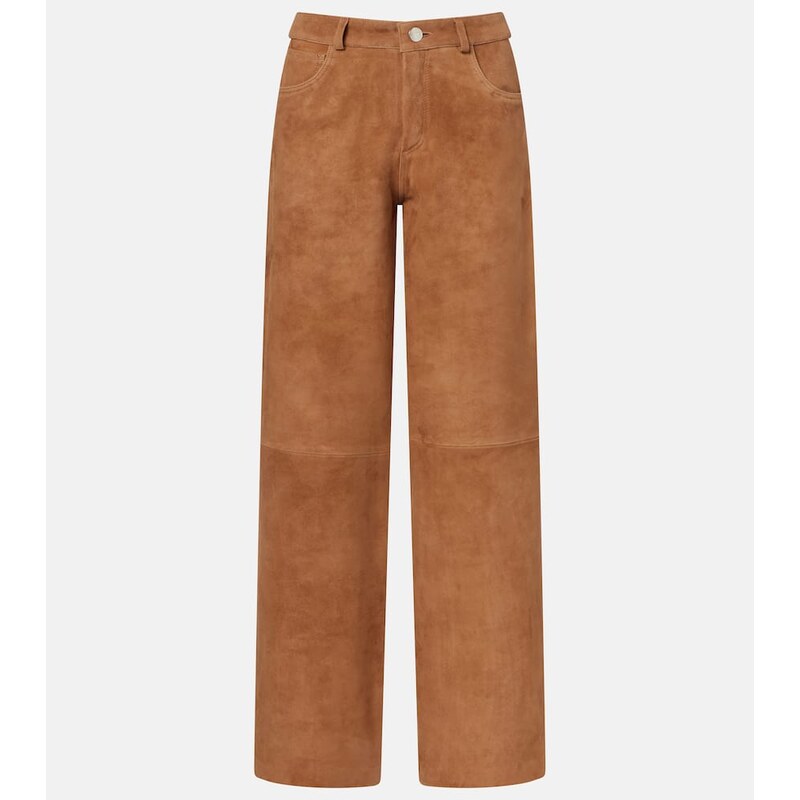 Nour Hammour Milo suede wide-leg pants