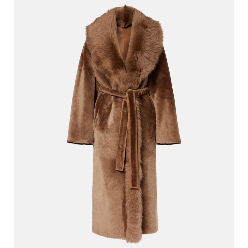 Nour Hammour Isadora shearling wrap coat