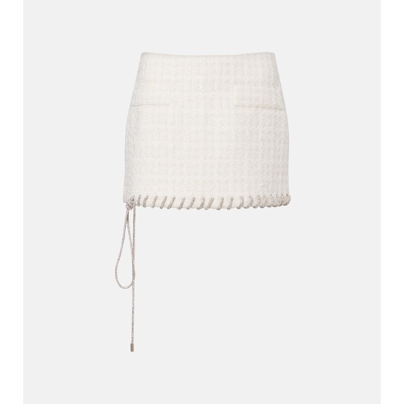 Area Embellished tweed miniskirt