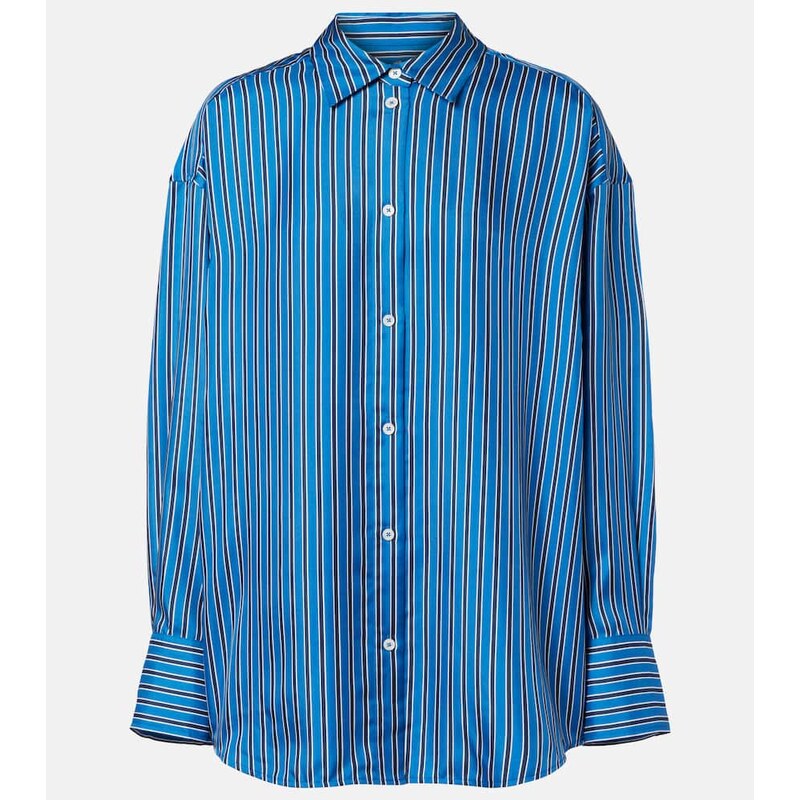 Toteme Striped oversized silk shirt