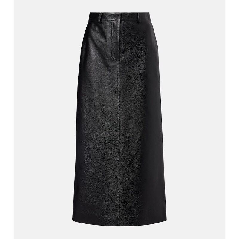 Toteme Leather midi skirt