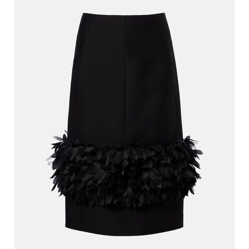 Toteme Petal wool and silk pencil skirt