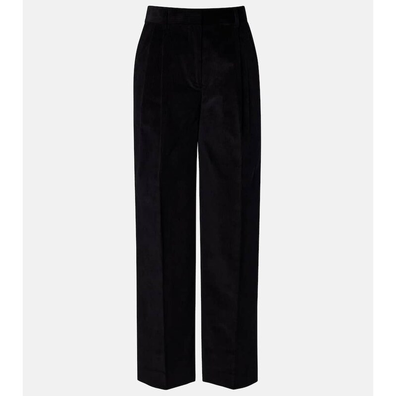 Toteme Deep Pleat cotton corduroy wide-leg pants