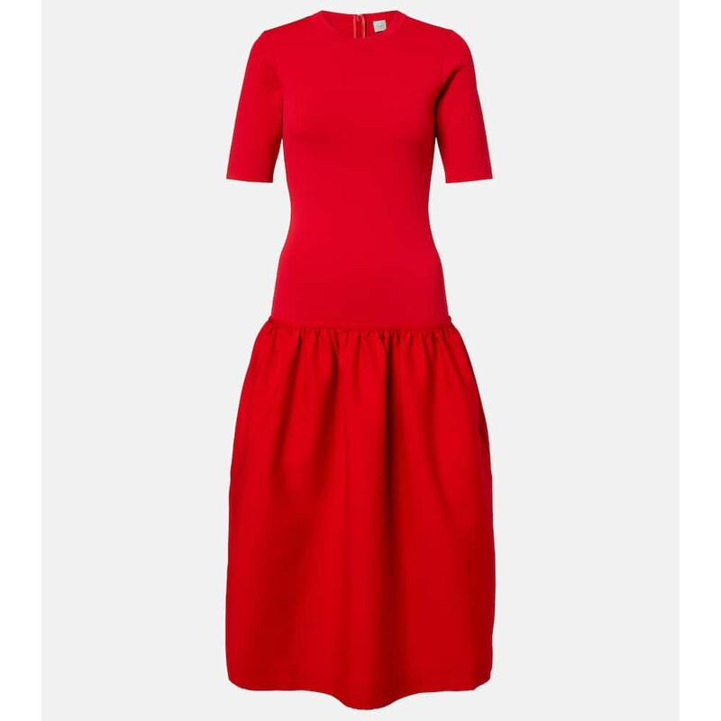 Toteme Gathered jersey midi dress
