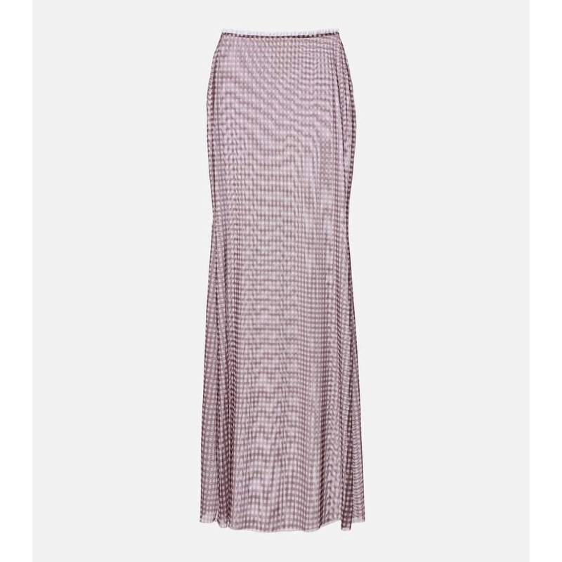 Bananhot Solay gingham semi-sheer maxi skirt