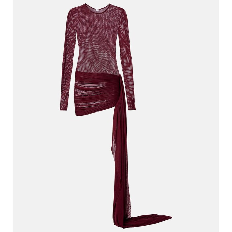 Bananhot Aiden draped sheer jersey minidress