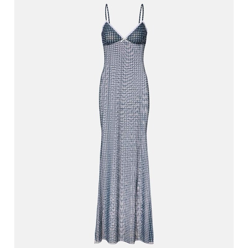 Bananhot Solay gingham mesh maxi dress