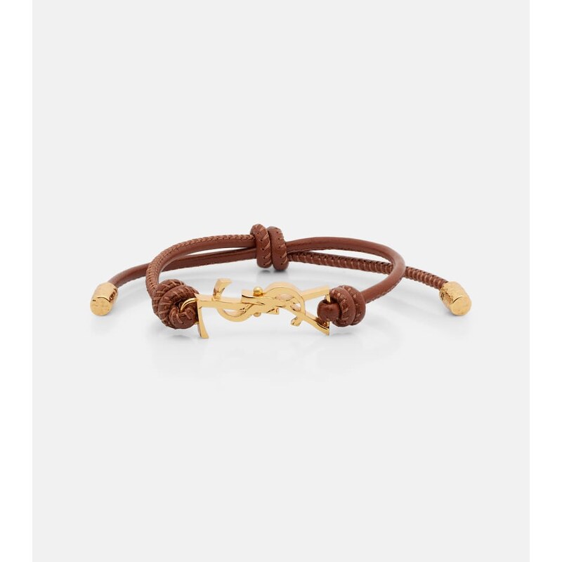 Saint Laurent Cassandre leather bracelet
