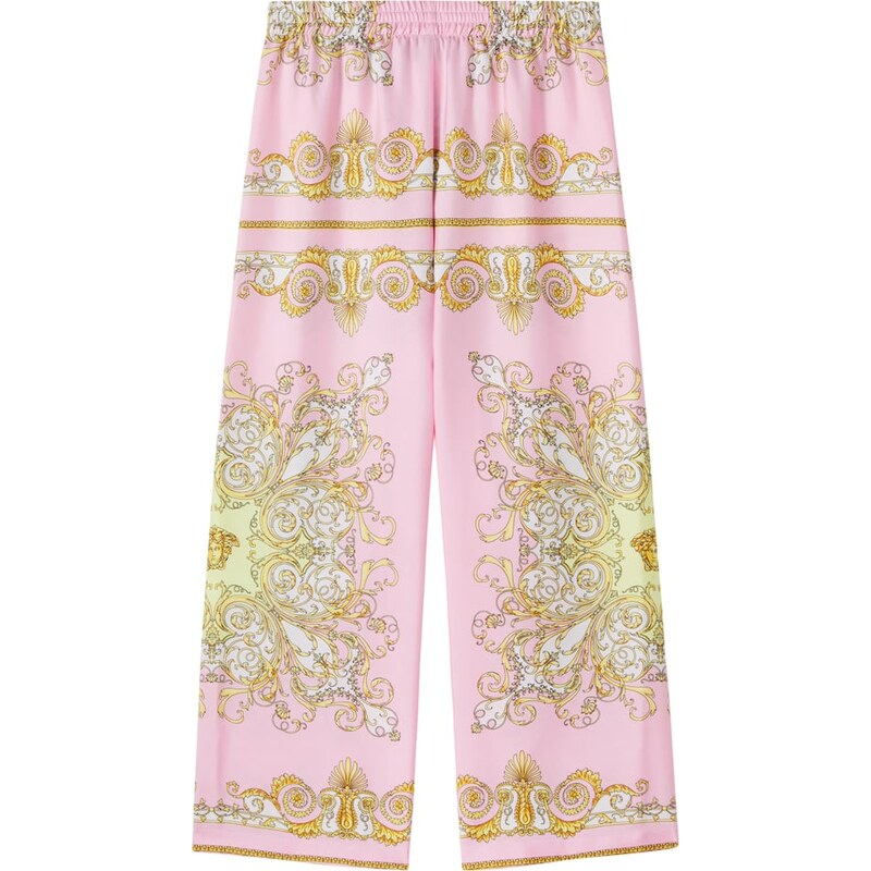 Versace Kids Spring Barocco silk twill pants