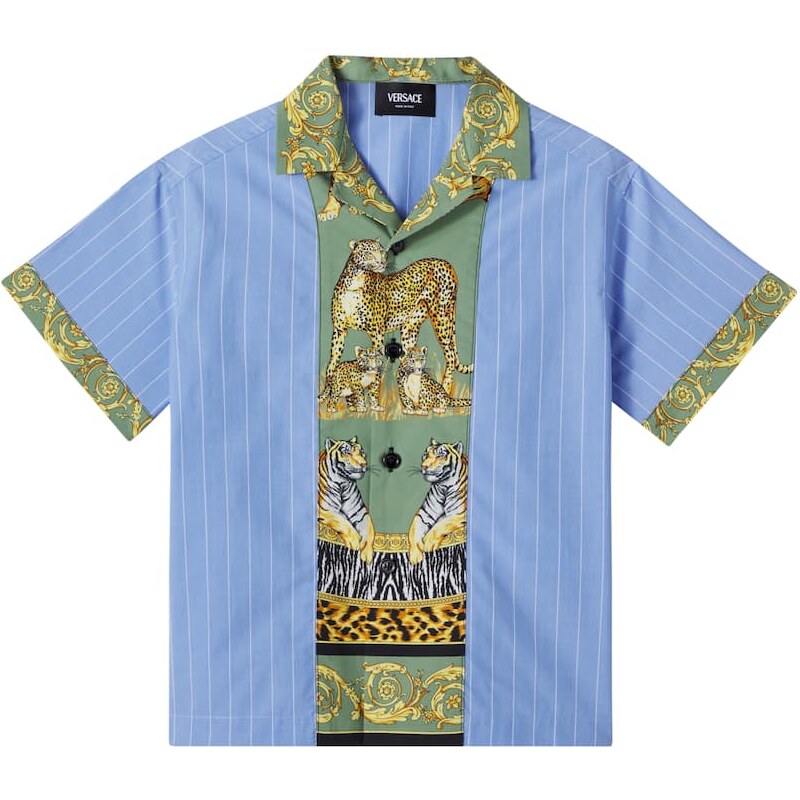 Versace Kids Pinstripe cotton shirt