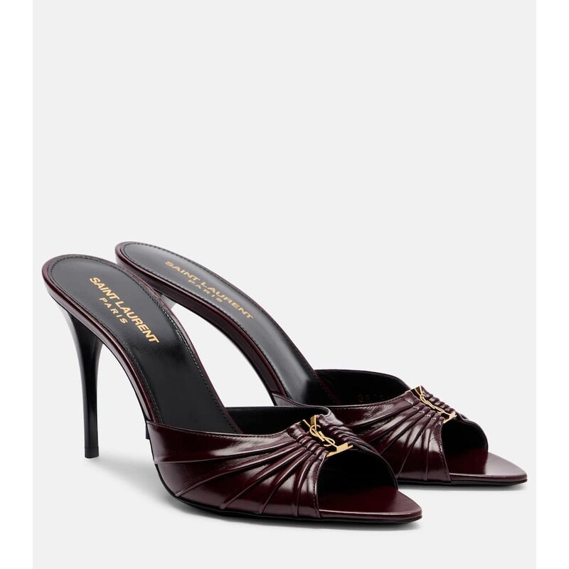 Saint Laurent Babylone Cassandre leather mules