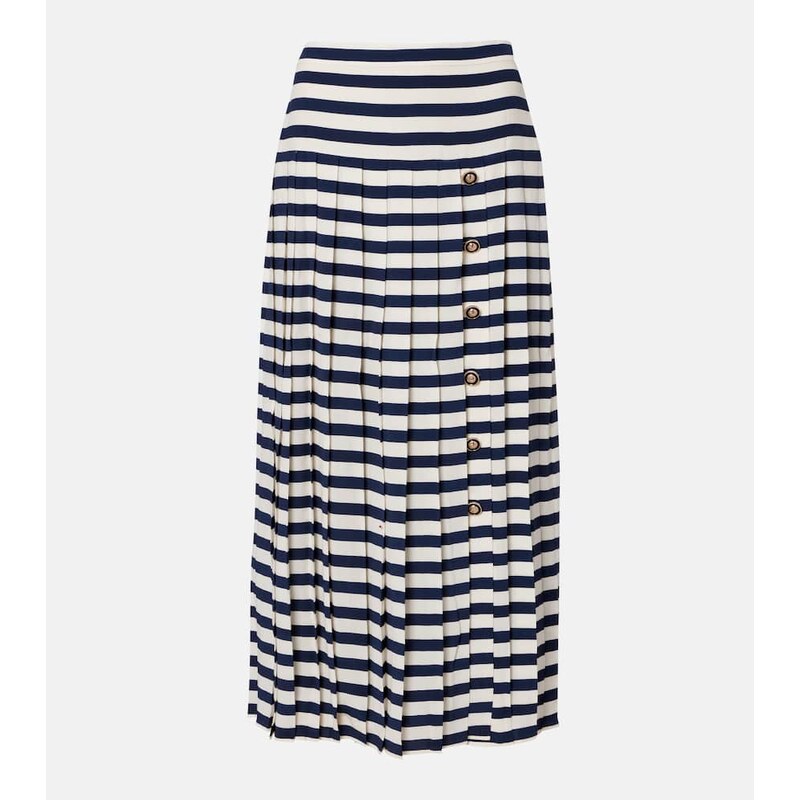 Rixo Lea striped midi skirt