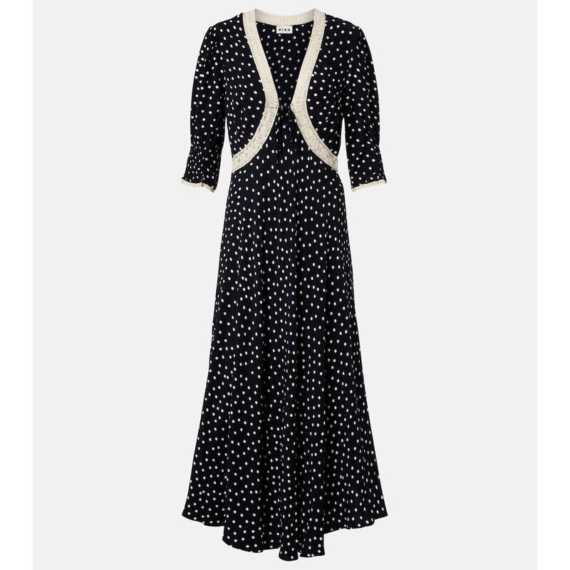 Rixo Amina polka-dot crêpe midi dress