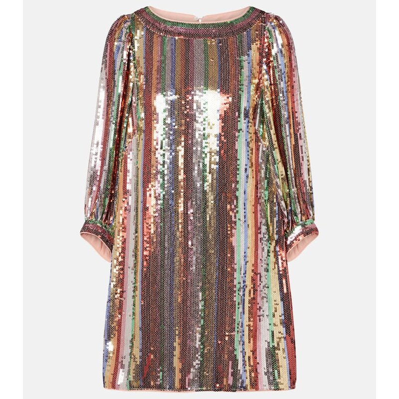 Rixo Laurie sequined striped minidress