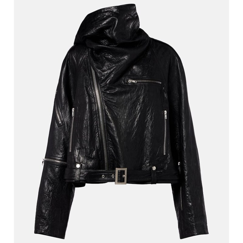 Rick Owens Scarf Light leather biker jacket