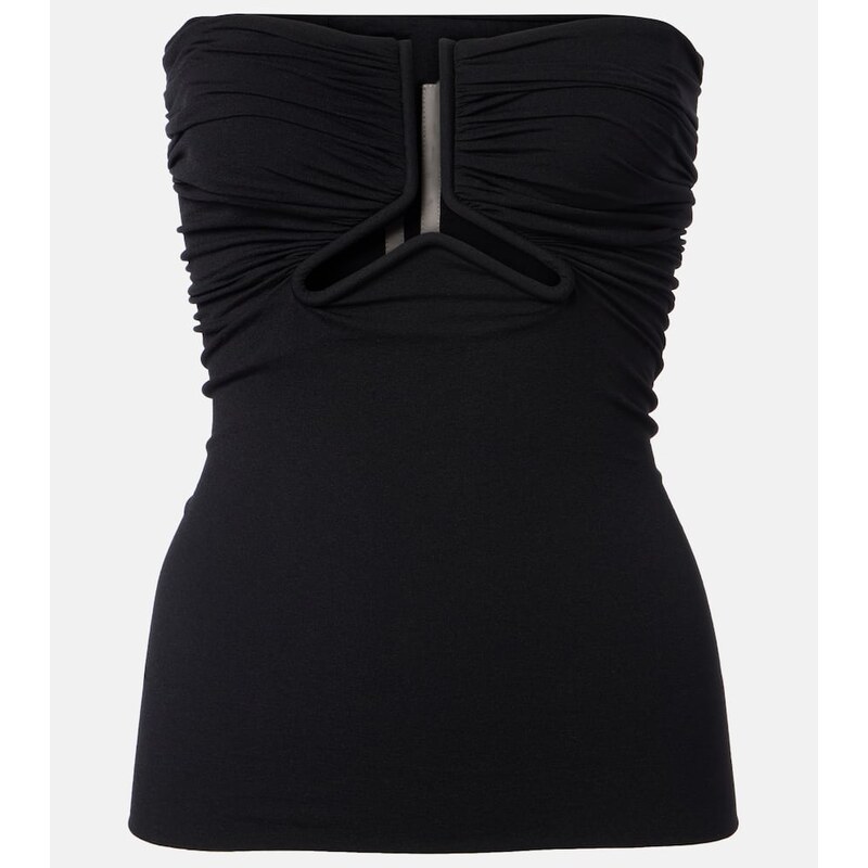 Rick Owens Cutout ruched strapless top