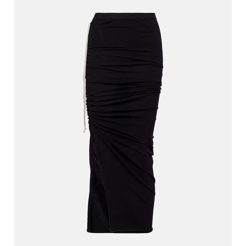 Rick Owens Edfu cotton jersey midi skirt