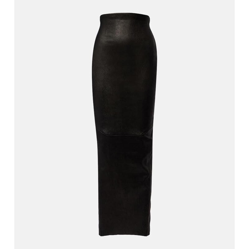 Rick Owens Dirt Pillar leather maxi skirt