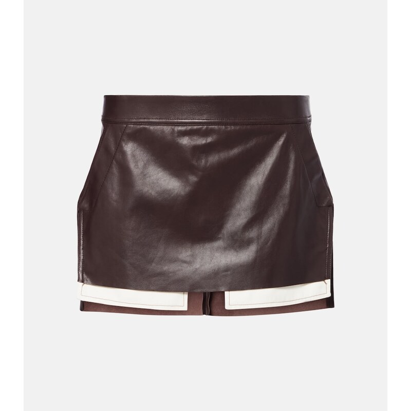 Rick Owens Fog leather miniskirt