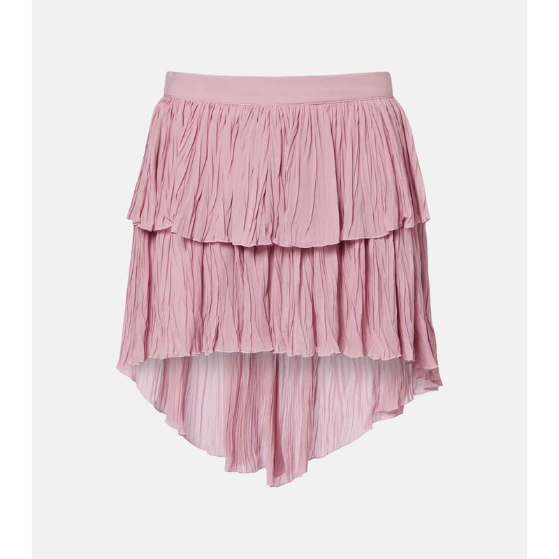 Blumarine PlissÃ tiered georgette miniskirt