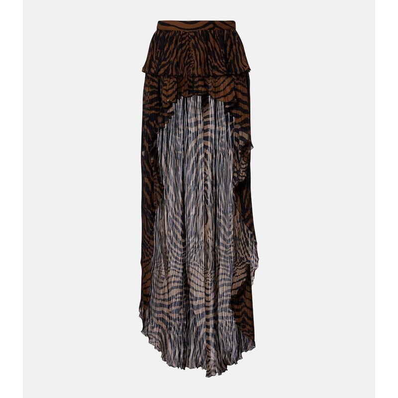 Blumarine Asymmetric ruffled printed miniskirt
