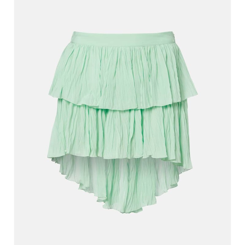 Blumarine PlissÃ tiered georgette miniskirt