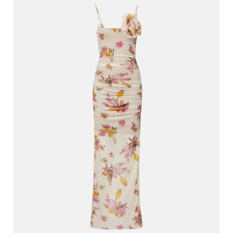 Blumarine Floral-appliquÃ floral jersey maxi dress