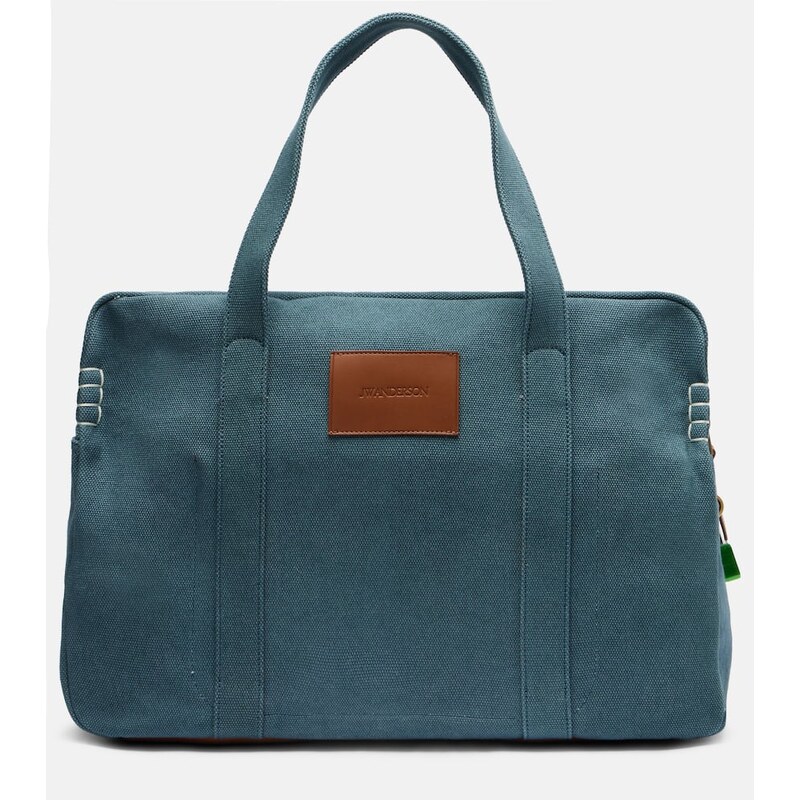 JW Anderson Small leather-trimmed canvas weekender