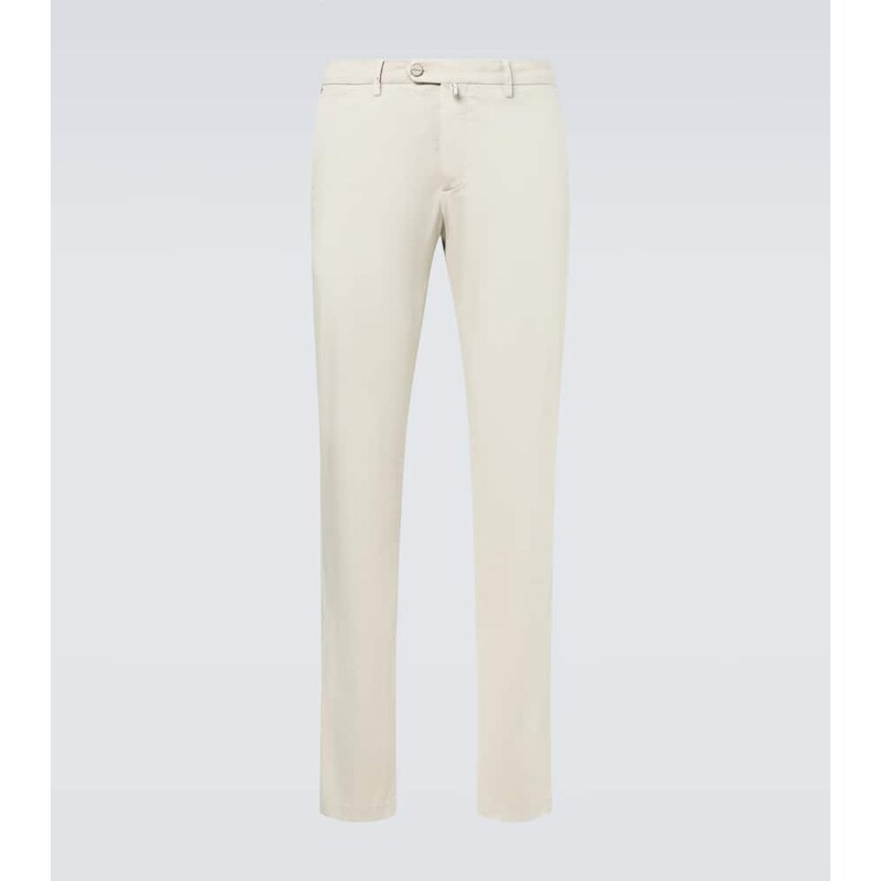 Elegantní chinos v barvě bežová, vyrobená z cotton-blendu
