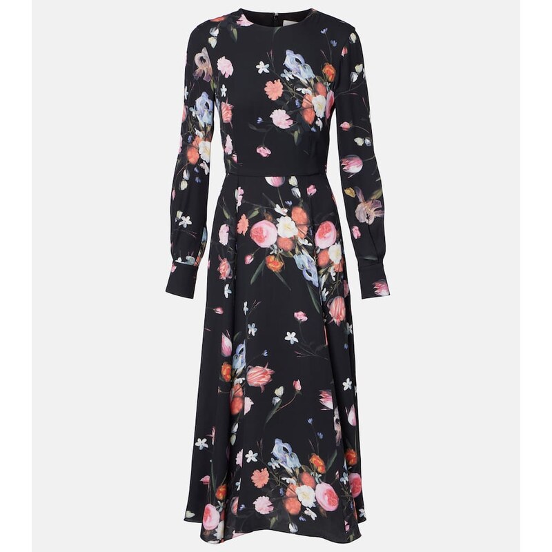 Erdem Floral crÃªpe midi dress