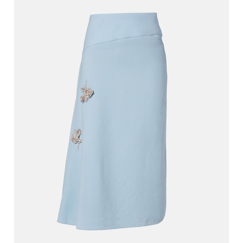 Erdem Virgin wool midi skirt