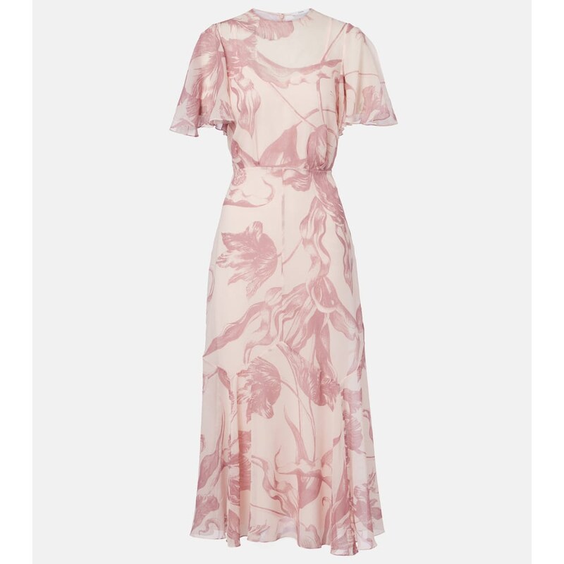 Erdem Printed silk midi dress