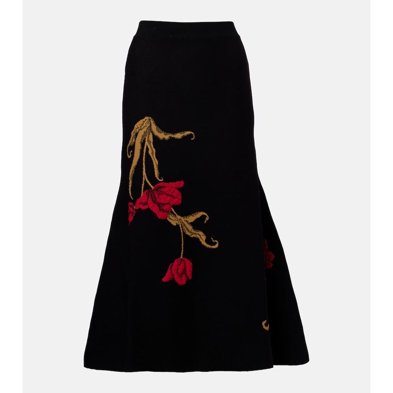 Erdem Floral jacquard midi skirt