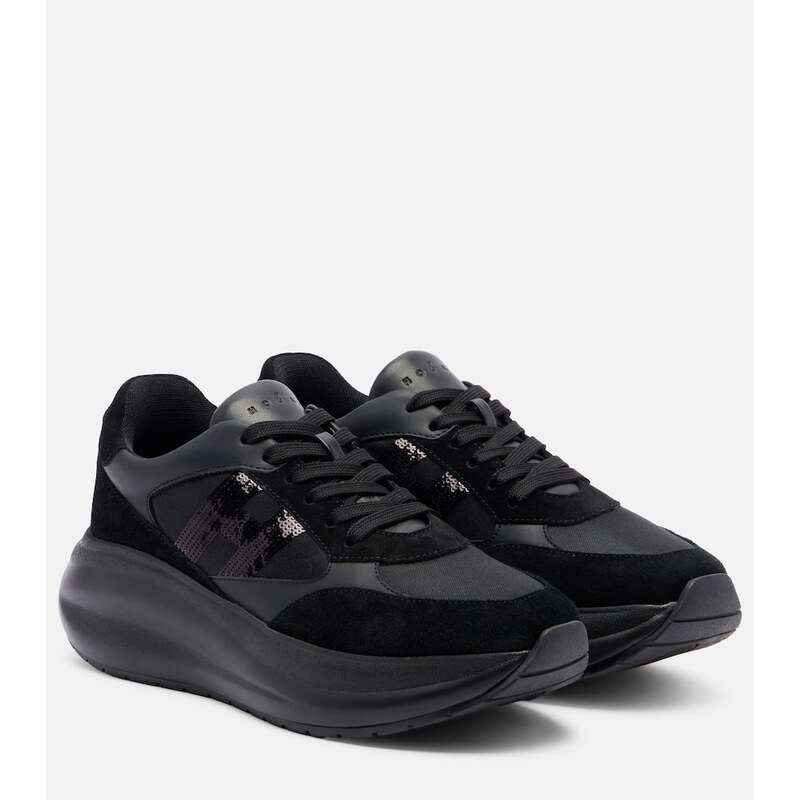 Hogan Maxi I Active suede-trimmed sneakers