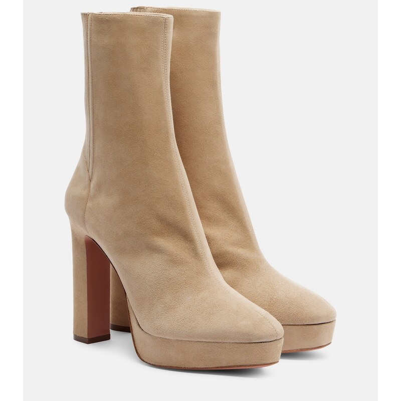 Aquazzura Martine 110 suede platform ankle boots