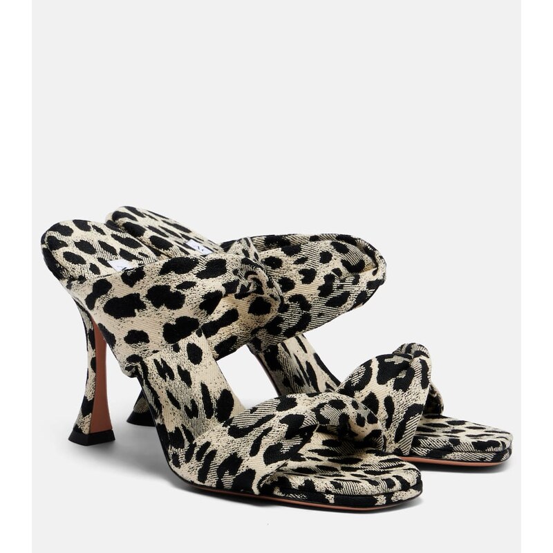 Aquazzura Twist 95 leopard-print sandals