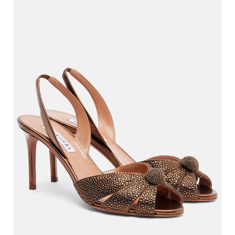 Aquazzura Italian Flirt 75 embellished leather sandals