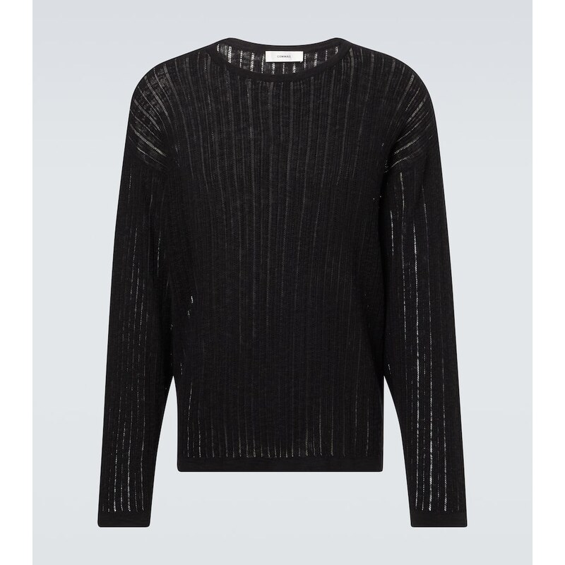 Commas Pointelle cotton and linen sweater